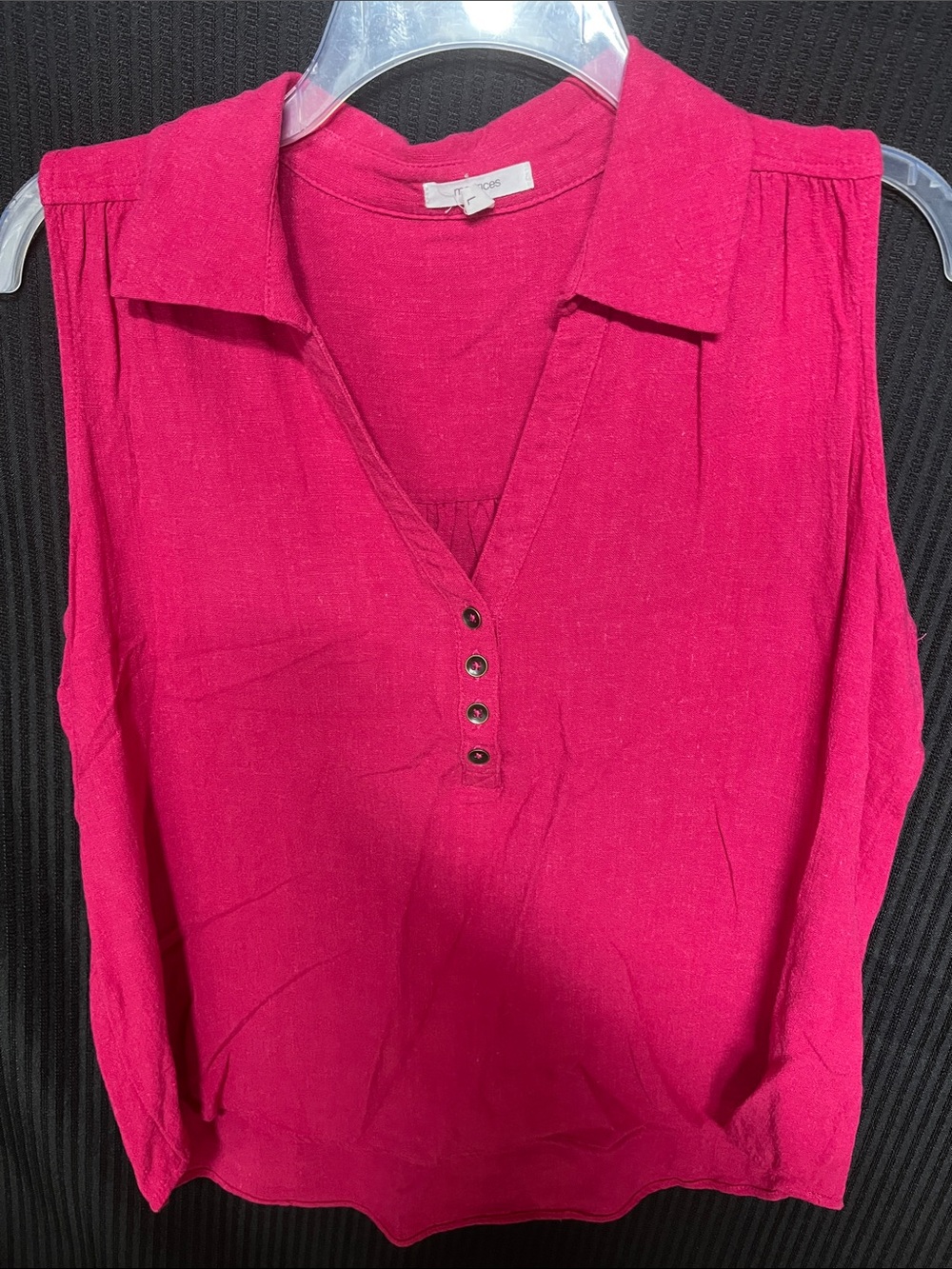 Maurices Sleeveless Henley Tank in Bright Fuchsia